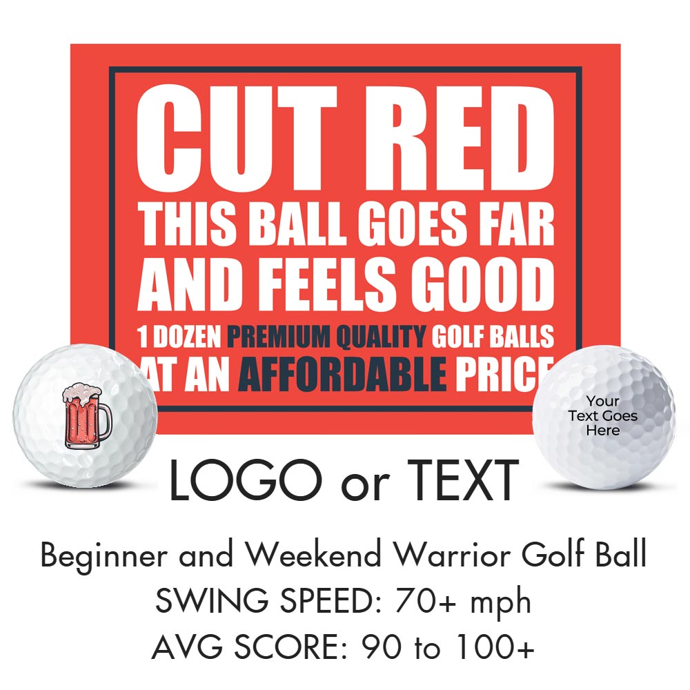 One Dozen Custom Cut Red Balls With a Custom Logo Ball and Personalized Text Ball